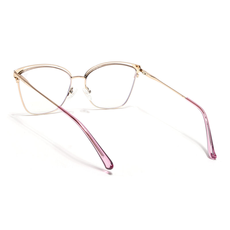 Voyage Glam Golden & Purple Cateye Eyeglasses for Women (39012MG6548-C7)