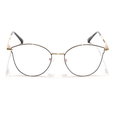 Voyage Glam Black & Golden Cateye Eyeglasses for Women (39003MG6549-C1)