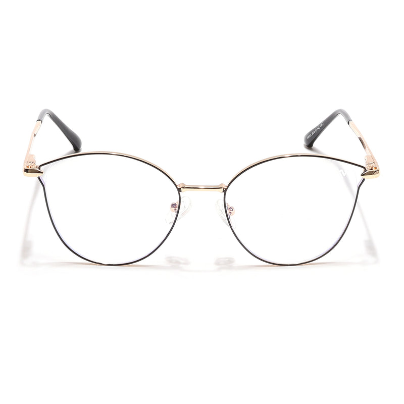 Voyage Glam Black & Golden Cateye Eyeglasses for Women (39003MG6549-C1)