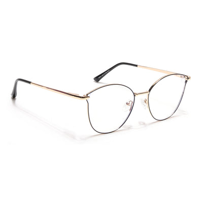 Voyage Glam Black & Golden Cateye Eyeglasses for Women (39003MG6549-C1)