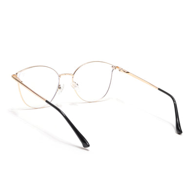 Voyage Glam Black & Golden Cateye Eyeglasses for Women (39003MG6549-C1)