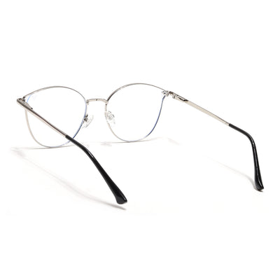 Voyage Glam Green & Silver Cateye Eyeglasses for Women (39003MG6550-C2)