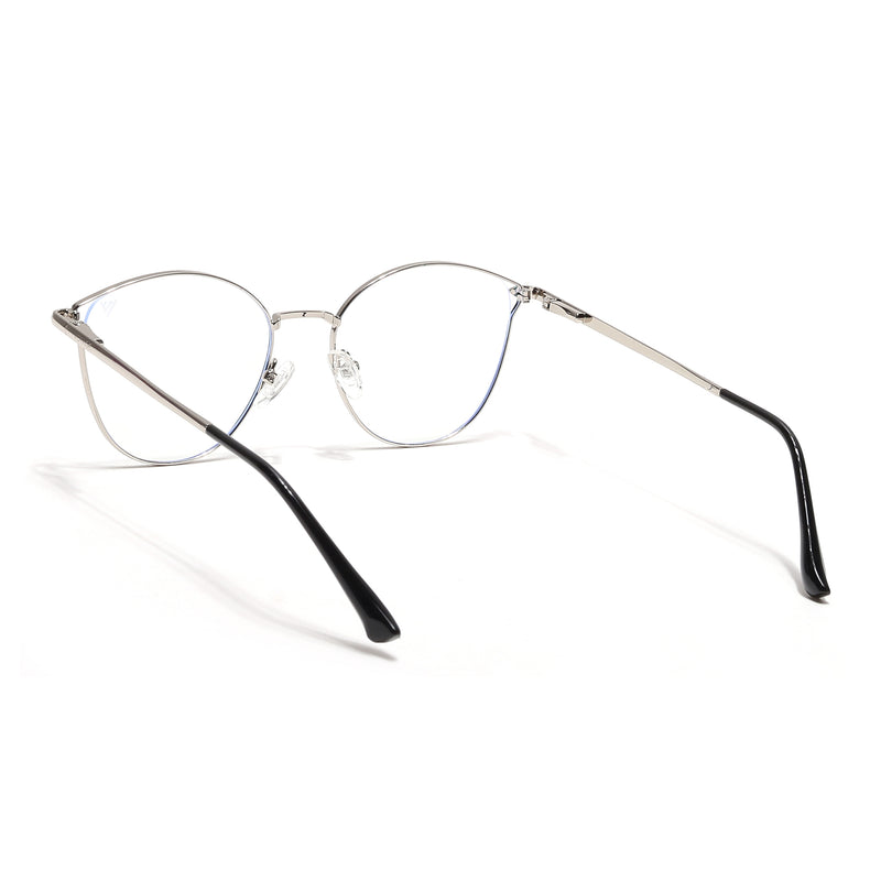 Voyage Glam Green & Silver Cateye Eyeglasses for Women (39003MG6550-C2)