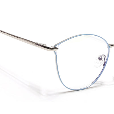 Voyage Glam Blue & Silver Cateye Eyeglasses for Women (39003MG6551-C3)