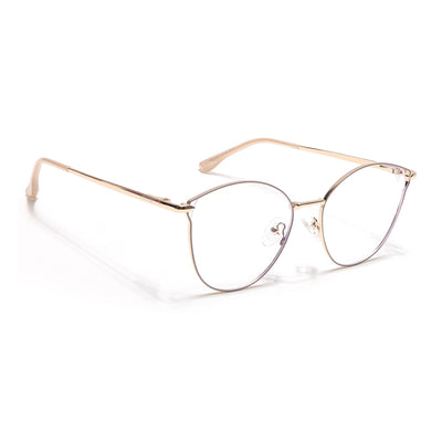 Voyage Glam Nude & Golden Cateye Eyeglasses for Women (39003MG6552-C4)