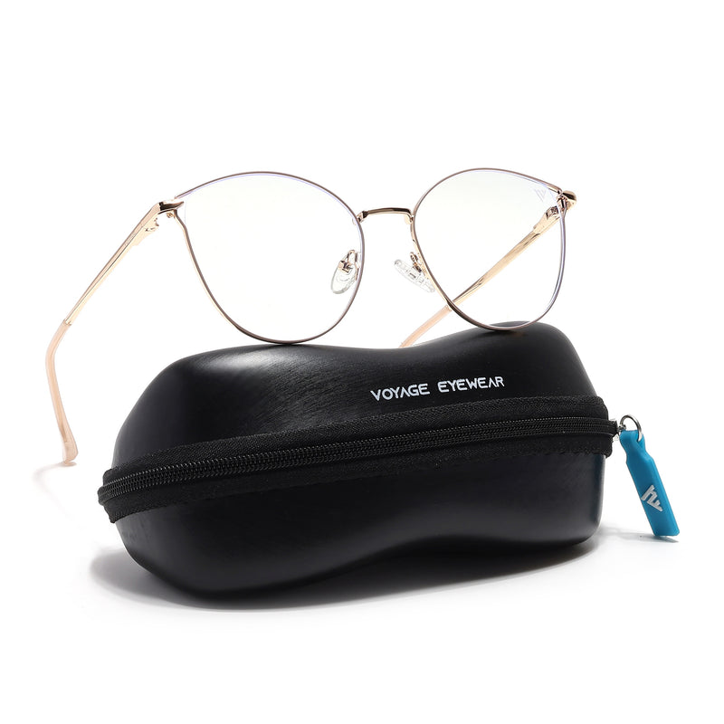 Voyage Glam Nude & Golden Cateye Eyeglasses for Women (39003MG6552-C4)