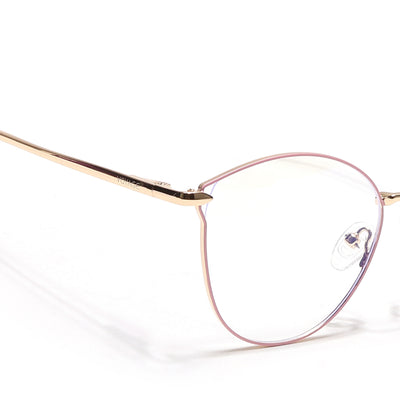 Voyage Glam Pink & Golden Cateye Eyeglasses for Women (39003MG6553-C5)