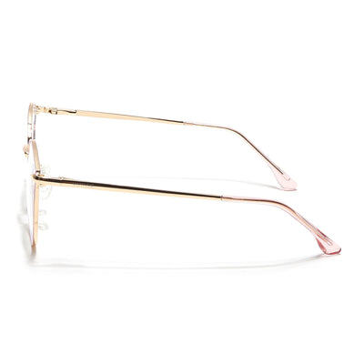 Voyage Glam Pink & Golden Cateye Eyeglasses for Women (39003MG6553-C5)