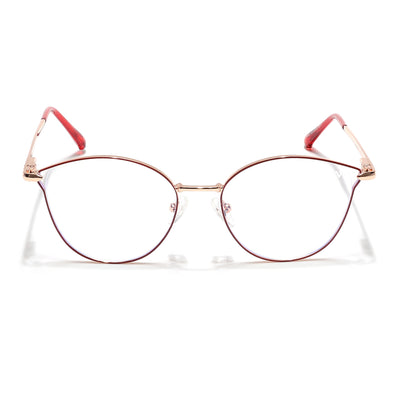 Voyage Glam Red & Golden Cateye Eyeglasses for Women (39003MG6554-C6)