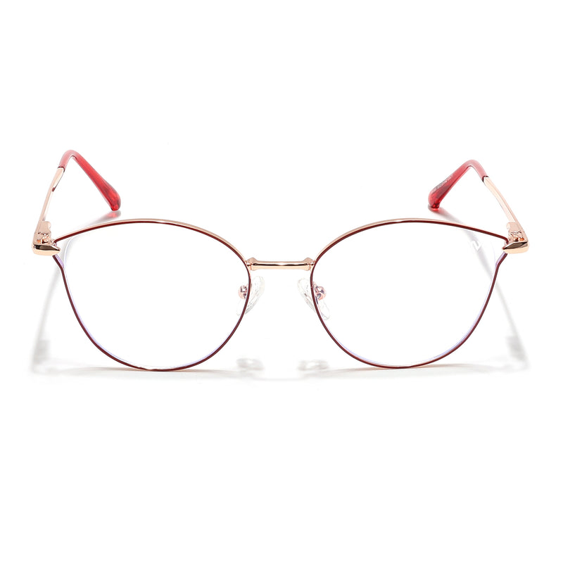 Voyage Glam Red & Golden Cateye Eyeglasses for Women (39003MG6554-C6)