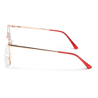 Voyage Glam Red & Golden Cateye Eyeglasses for Women (39003MG6554-C6)