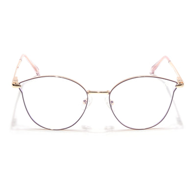 Voyage Glam Purple & Golden Cateye Eyeglasses for Women (39003MG6555-C7)