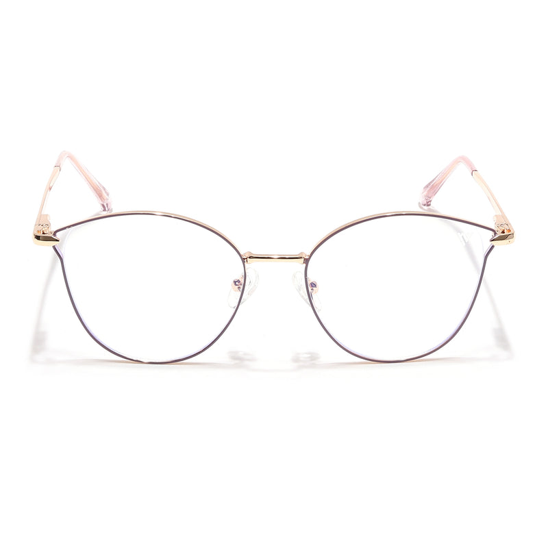 Voyage Glam Purple & Golden Cateye Eyeglasses for Women (39003MG6555-C7)