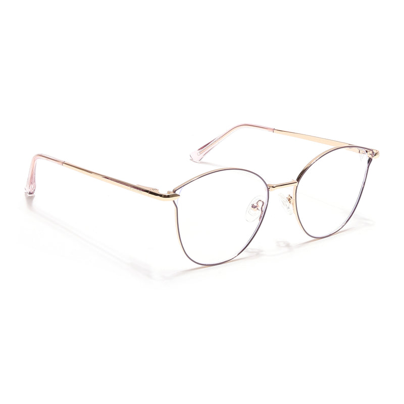 Voyage Glam Purple & Golden Cateye Eyeglasses for Women (39003MG6555-C7)