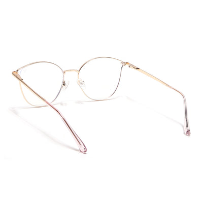 Voyage Glam Purple & Golden Cateye Eyeglasses for Women (39003MG6555-C7)