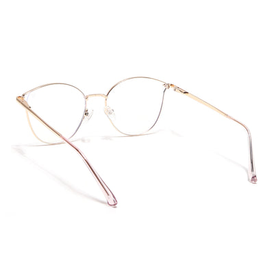 Voyage Glam Purple & Golden Cateye Eyeglasses for Women (39003MG6555-C7)