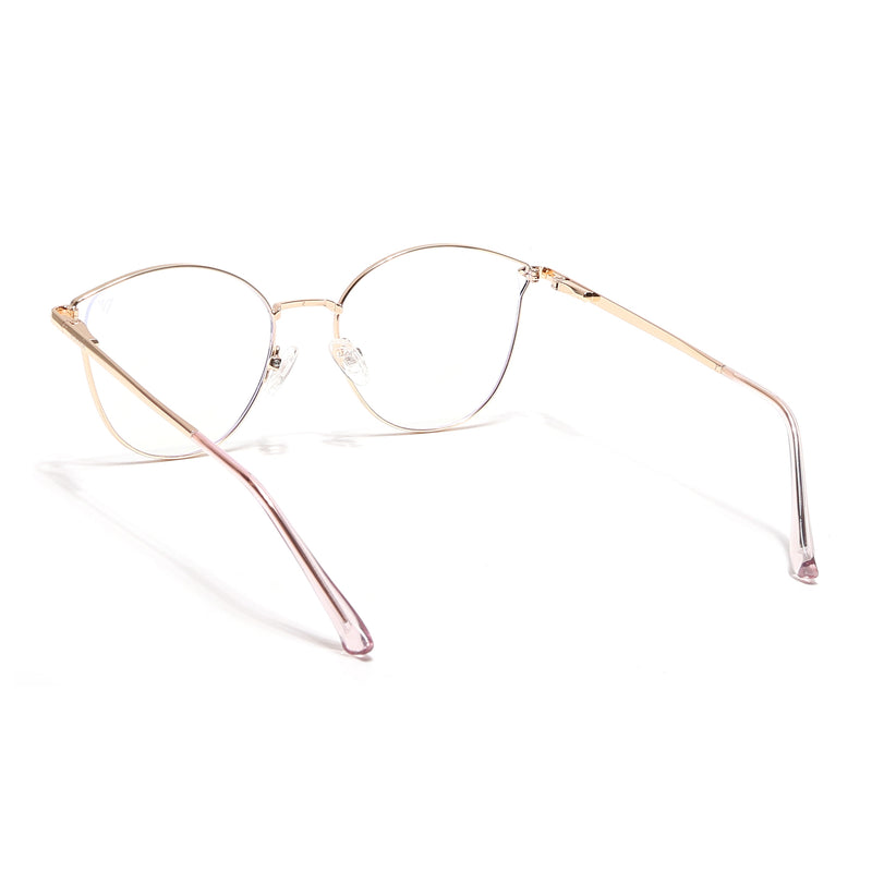 Voyage Glam Purple & Golden Cateye Eyeglasses for Women (39003MG6555-C7)