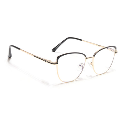 Voyage Glam Golden & Black Cateye Eyeglasses for Women (39007MG6557-C2)