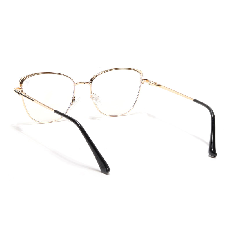 Voyage Glam Golden & Black Cateye Eyeglasses for Women (39007MG6557-C2)