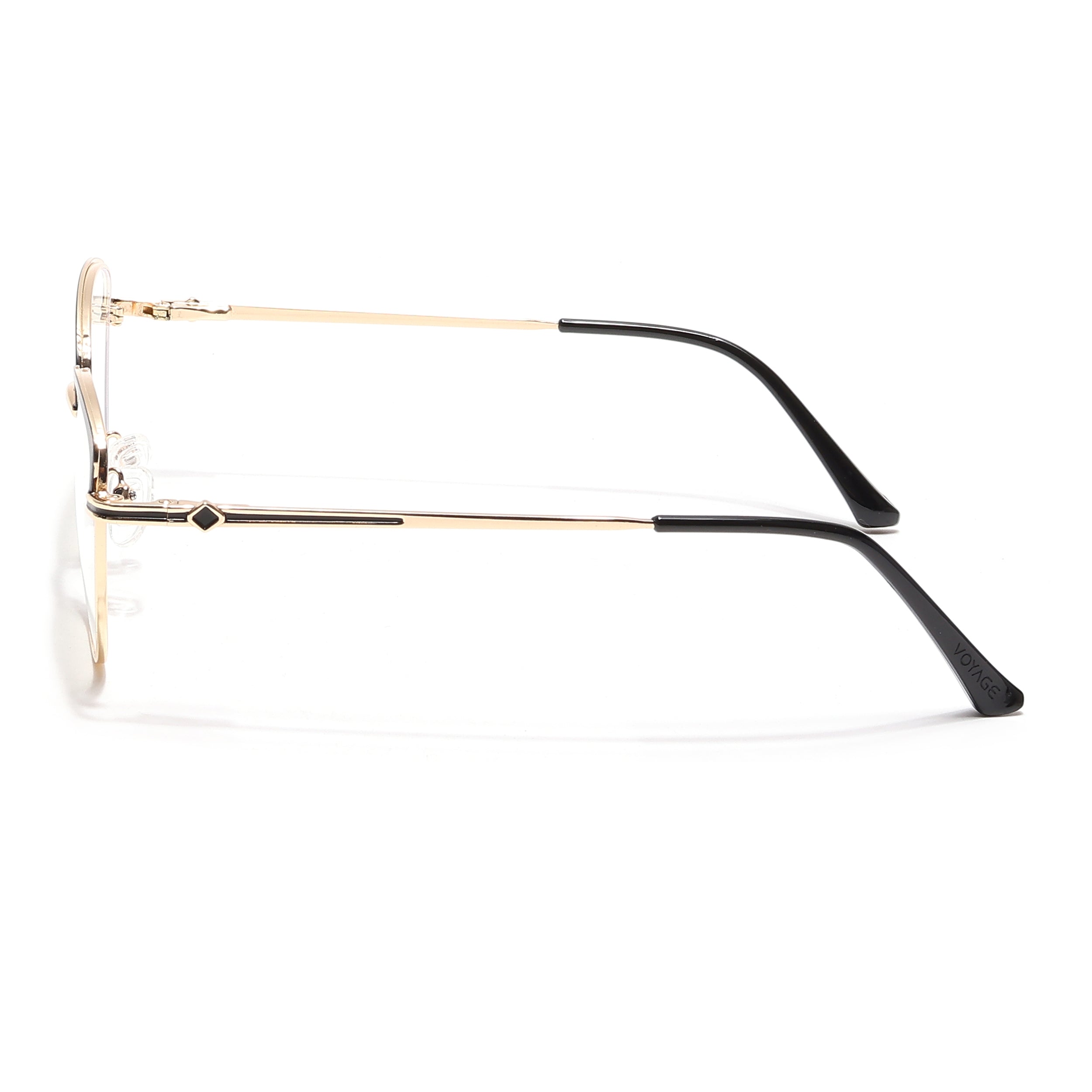 Voyage Glam Golden & Black Cateye Eyeglasses for Women (39007MG6557-C2)