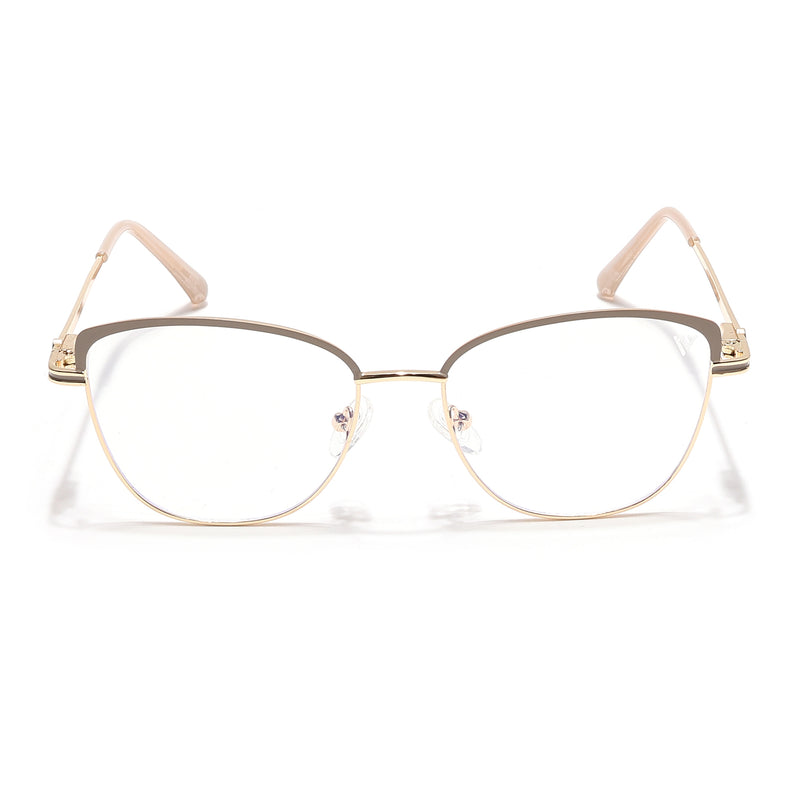 Voyage Glam Golden & Nude Cateye Eyeglasses for Women (39007MG6559-C4)