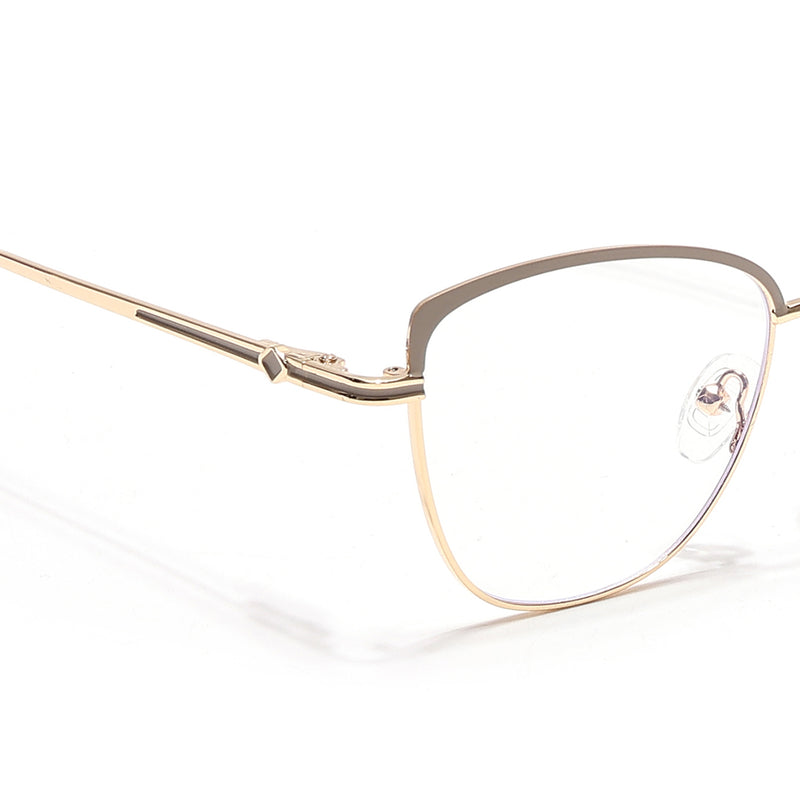 Voyage Glam Golden & Nude Cateye Eyeglasses for Women (39007MG6559-C4)