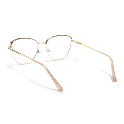 Voyage Glam Golden & Nude Cateye Eyeglasses for Women (39007MG6559-C4)