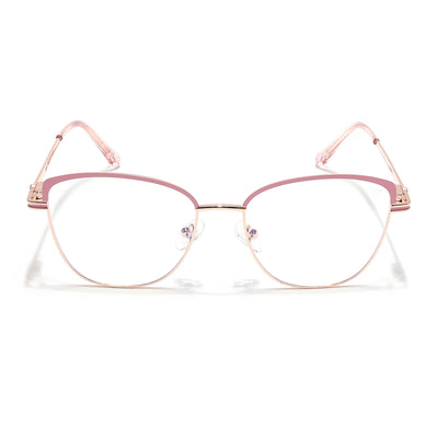 Voyage Glam Golden & Pink Cateye Eyeglasses for Women (39007MG6560-C5)