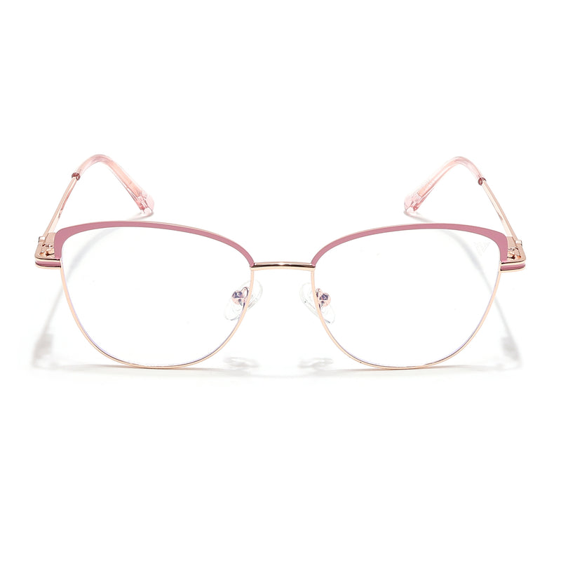 Voyage Glam Golden & Pink Cateye Eyeglasses for Women (39007MG6560-C5)