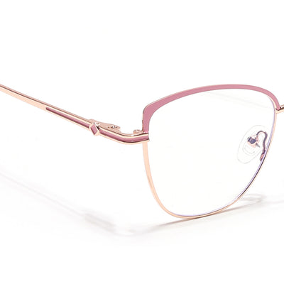 Voyage Glam Golden & Pink Cateye Eyeglasses for Women (39007MG6560-C5)