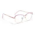 Voyage Glam Golden & Pink Cateye Eyeglasses for Women (39007MG6560-C5)
