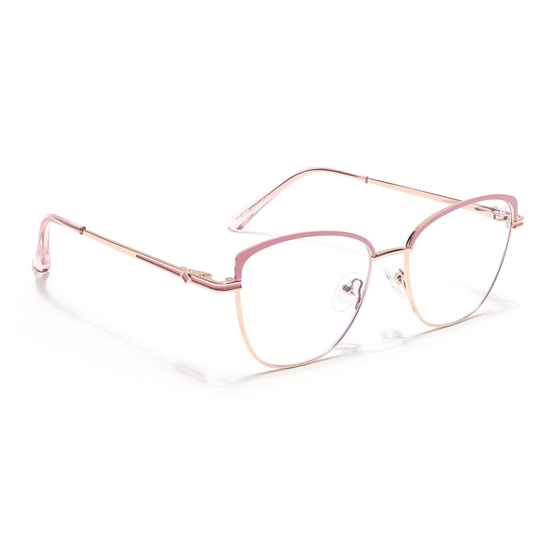 Voyage Glam Golden & Pink Cateye Eyeglasses for Women (39007MG6560-C5)