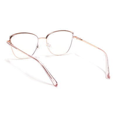 Voyage Glam Golden & Pink Cateye Eyeglasses for Women (39007MG6560-C5)