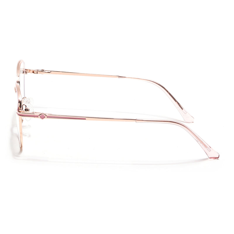 Voyage Glam Golden & Pink Cateye Eyeglasses for Women (39007MG6560-C5)