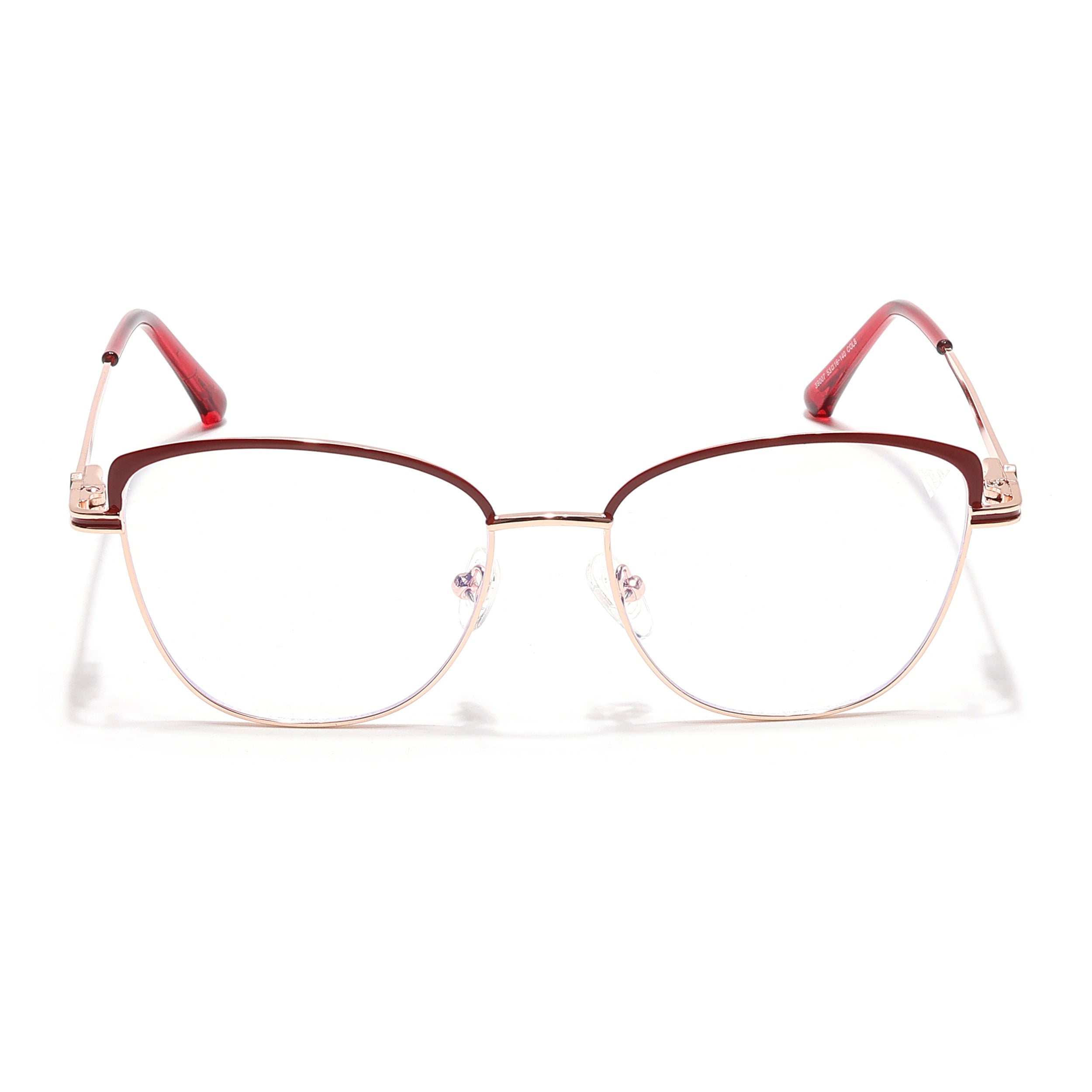 Voyage Glam Golden & Red Cateye Eyeglasses for Women (39007MG6561-C6)