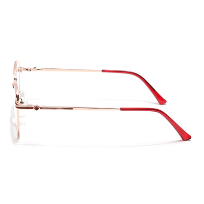 Voyage Glam Golden & Red Cateye Eyeglasses for Women (39007MG6561-C6)