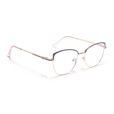 Voyage Glam Golden & Purple Cateye Eyeglasses for Women (39007MG6562-C7)