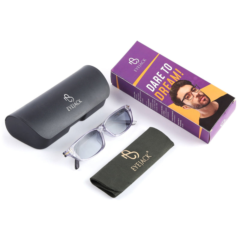 Eyejack Grey Rectangle Sunglasses for Women (3972CL1021)