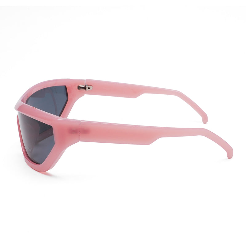 Eyejack Wrap Around Sunglasses for Men & Women (Black Lens | Pink Frame - 3980CL555-C4)
