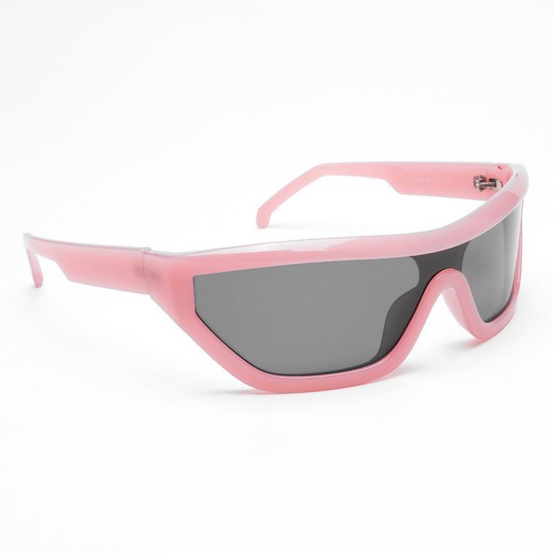 Eyejack Wrap Around Sunglasses for Men & Women (Black Lens | Pink Frame - 3980CL555-C4)