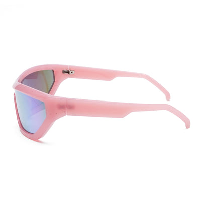 Eyejack Wrap Around Sunglasses for Men & Women (Multicolor Lens | Pink Frame - 3980CL558-C7)