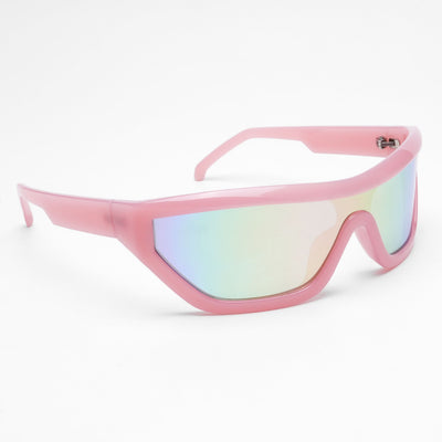 Eyejack Wrap Around Sunglasses for Men & Women (Multicolor Lens | Pink Frame - 3980CL558-C7)
