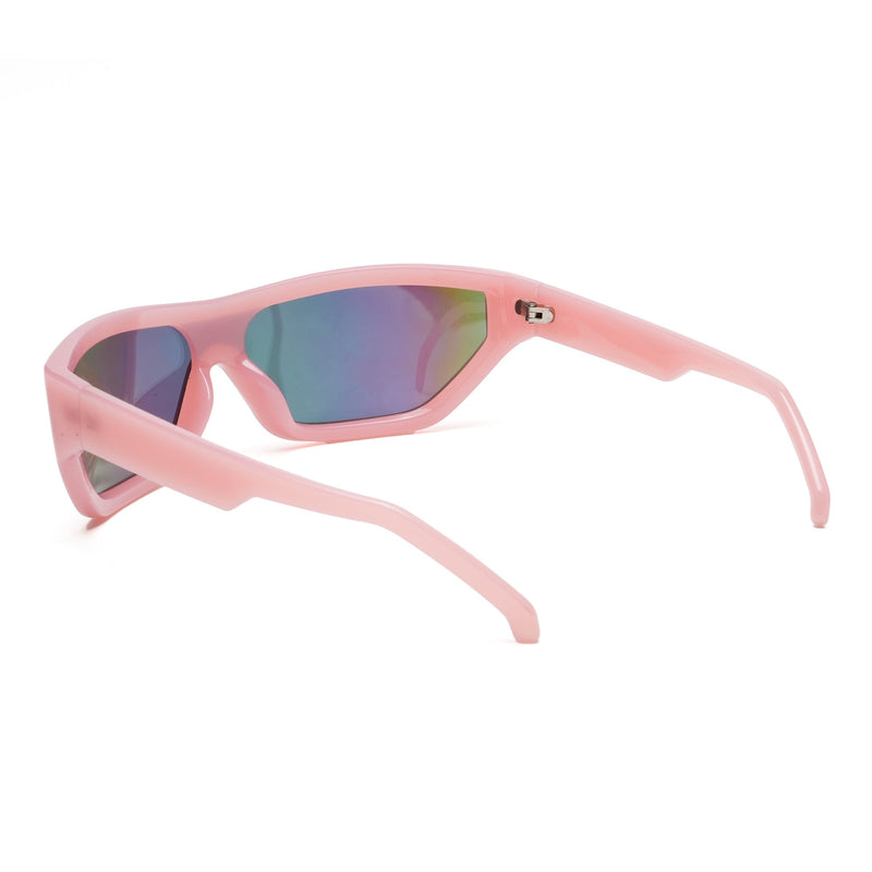 Eyejack Wrap Around Sunglasses for Men & Women (Multicolor Lens | Pink Frame - 3980CL558-C7)