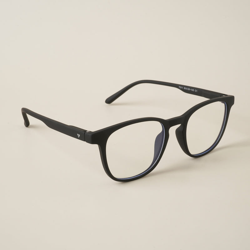 Voyage Air Black Square Eyeglasses for Men & Women (T011MG4736-C1)