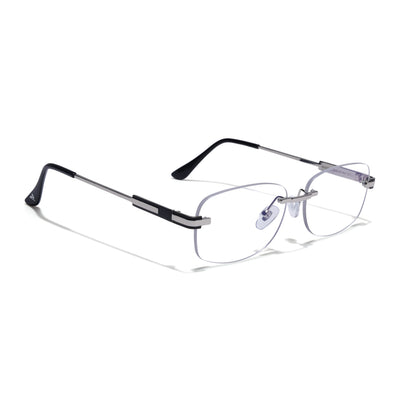 Voyage Silver Rimless Eyeglasses for Men & Women (4097FMG9265)