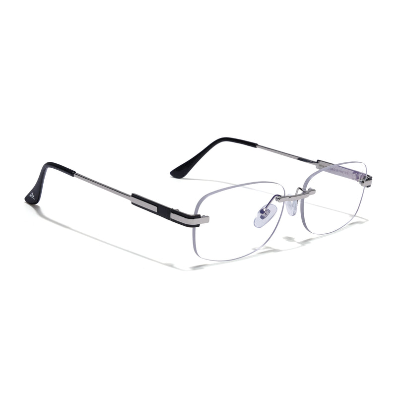 Voyage Silver Rimless Eyeglasses for Men & Women (4097FMG9265)