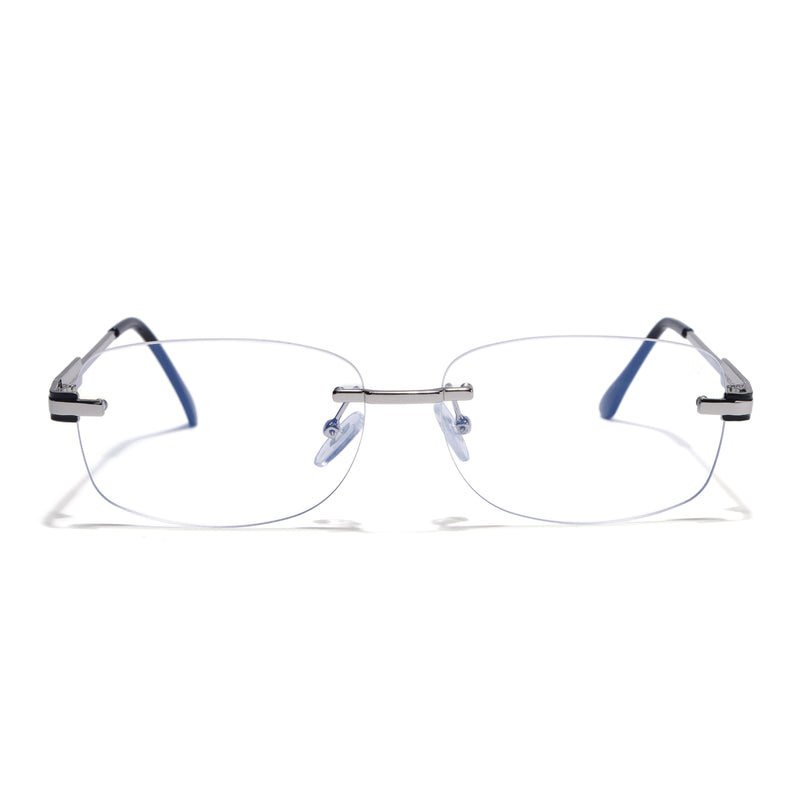 Voyage Silver Rimless Eyeglasses for Men & Women (4097FMG9265)
