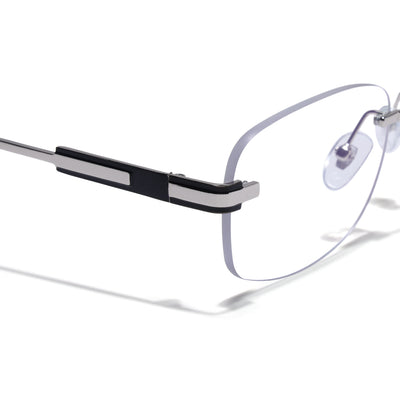 Voyage Silver Rimless Eyeglasses for Men & Women (4097FMG9265)