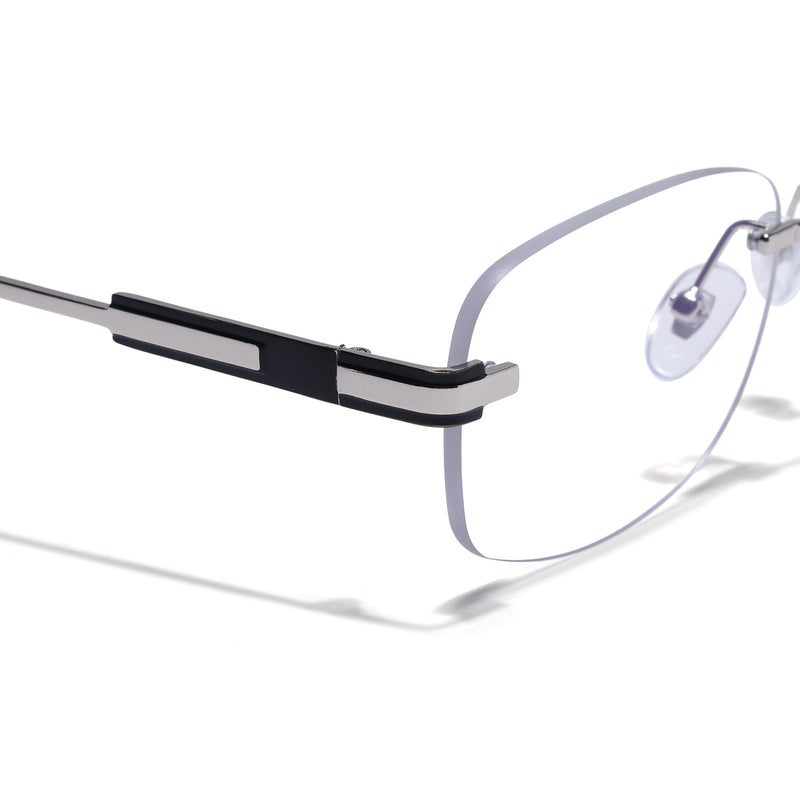 Voyage Silver Rimless Eyeglasses for Men & Women (4097FMG9265)
