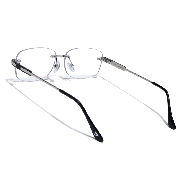 Voyage Silver Rimless Eyeglasses for Men & Women (4097FMG9265)